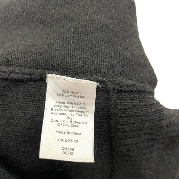Talbots Lambswool Blend Dolman Sleeve Relaxed Turtleneck Sweater Black size S/M - Picture 7 of 7